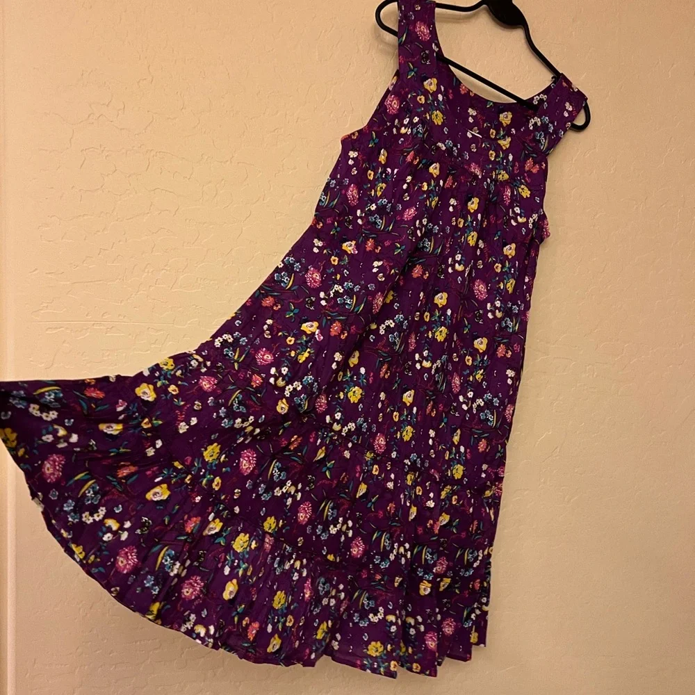 Anthony Richards Purple Floral & Butterfly Print Sundress - Picture 8 of 16